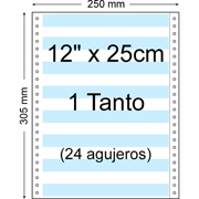 BASIC PAPEL CONTINUO PAUTADO 12" x 25cm 1T 2.500-PACK 1225P1